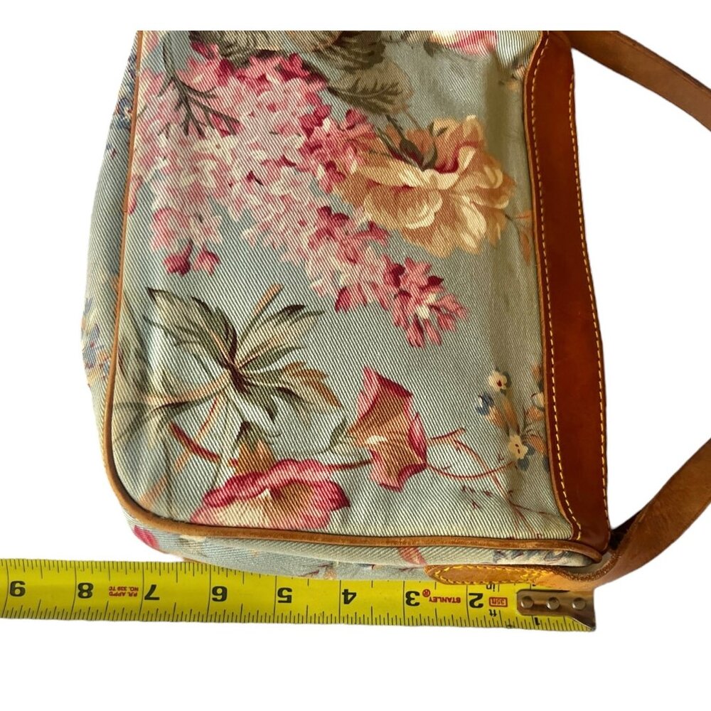 Ralph Lauren Floral Crossbody Vintage  Bag With Leather Trim & Adjustable Strap - Picture 12 of 16